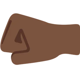 Left-Facing Fist: Dark Skin Tone — Twitter