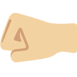 Left-Facing Fist: Medium-Light Skin Tone — Twitter