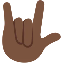 Love-You Gesture: Dark Skin Tone — Twitter