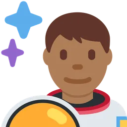 Man Astronaut: Medium-Dark Skin Tone — Twitter