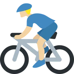 Man Biking: Medium-Light Skin Tone — Twitter