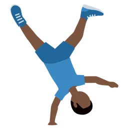 Man Cartwheeling: Dark Skin Tone — Twitter