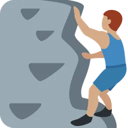 Man Climbing: Medium Skin Tone — Twitter