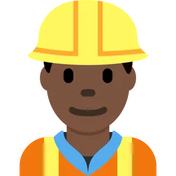 Man Construction Worker: Dark Skin Tone — Twitter