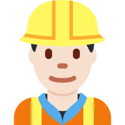 Man Construction Worker: Light Skin Tone — Twitter