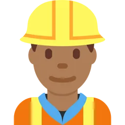 Man Construction Worker: Medium-Dark Skin Tone — Twitter