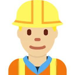 Man Construction Worker: Medium-Light Skin Tone — Twitter