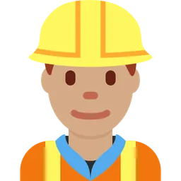 Man Construction Worker: Medium Skin Tone — Twitter