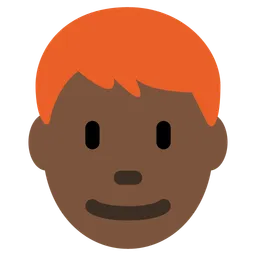 Man: Dark Skin Tone, Red Hair — Twitter