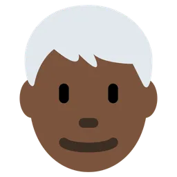 Man: Dark Skin Tone, White Hair — Twitter