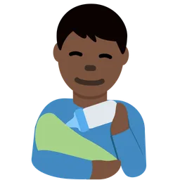 Man Feeding Baby: Dark Skin Tone — Twitter