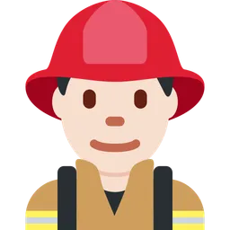 Man Firefighter: Light Skin Tone — Twitter