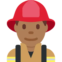 Man Firefighter: Medium-Dark Skin Tone — Twitter
