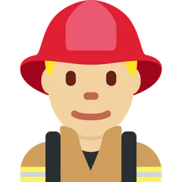 Man Firefighter: Medium-Light Skin Tone — Twitter