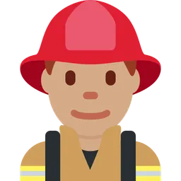 Man Firefighter: Medium Skin Tone — Twitter