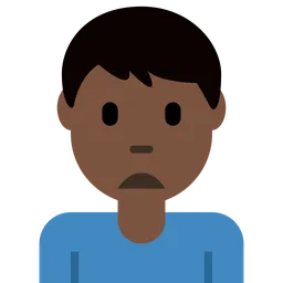 Man Frowning: Dark Skin Tone — Twitter
