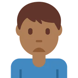 Man Frowning: Medium-Dark Skin Tone — Twitter