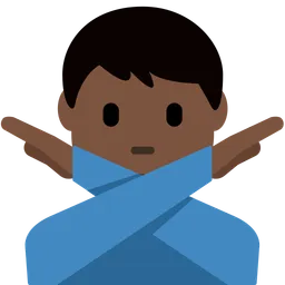 Man Gesturing No: Dark Skin Tone — Twitter