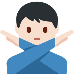 Man Gesturing No: Light Skin Tone — Twitter