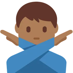 Man Gesturing No: Medium-Dark Skin Tone — Twitter