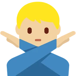 Man Gesturing No: Medium-Light Skin Tone — Twitter