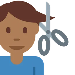 Man Getting Haircut: Medium-Dark Skin Tone — Twitter