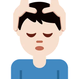 마사지를 받는 남자: 밝은 피부 톤 — Twitter