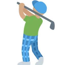 Man Golfing: Medium Skin Tone — Twitter