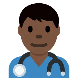 Man Health Worker: Dark Skin Tone — Twitter