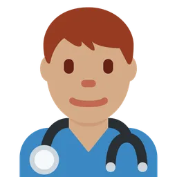 Man Health Worker: Medium Skin Tone — Twitter