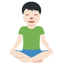 Man in Lotus Position: Light Skin Tone — Twitter