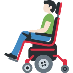 Man in Motorized Wheelchair: Light Skin Tone — Twitter