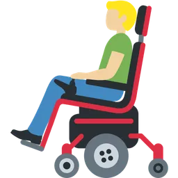 Man in Motorized Wheelchair: Medium-Light Skin Tone — Twitter
