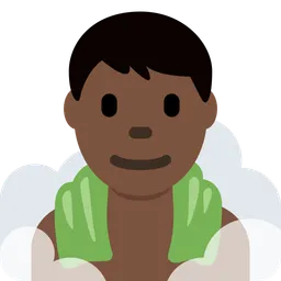 Man in Steamy Room: Dark Skin Tone — Twitter