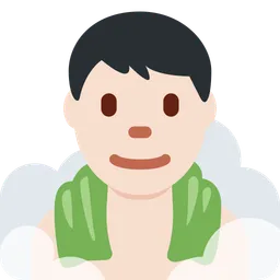 Man in Steamy Room: Light Skin Tone — Twitter