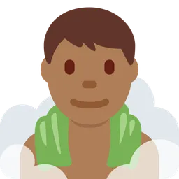 Man in Steamy Room: Medium-Dark Skin Tone — Twitter