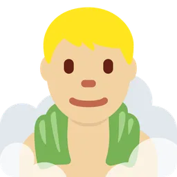 Man in Steamy Room: Medium-Light Skin Tone — Twitter