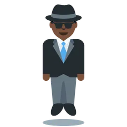 Person in Suit Levitating: Dark Skin Tone — Twitter