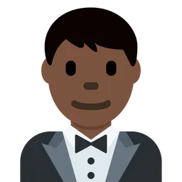 Man in Tuxedo: Dark Skin Tone — Twitter