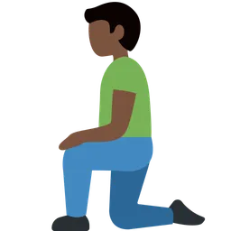 Man Kneeling: Dark Skin Tone — Twitter