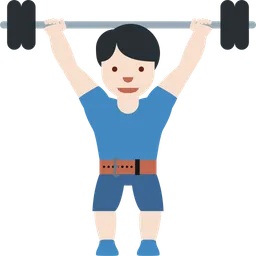 Man Lifting Weights: Light Skin Tone — Twitter