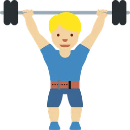 Man Lifting Weights: Medium-Light Skin Tone — Twitter