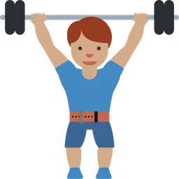 Man Lifting Weights: Medium Skin Tone — Twitter