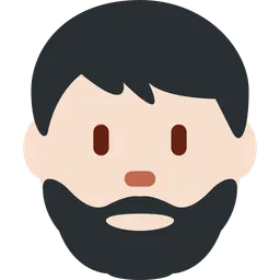 Man: Light Skin Tone, Beard — Twitter