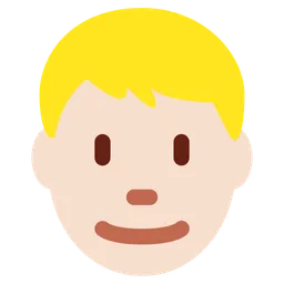Man: Light Skin Tone, Blond Hair — Twitter