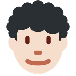 Man: Light Skin Tone, Curly Hair — Twitter