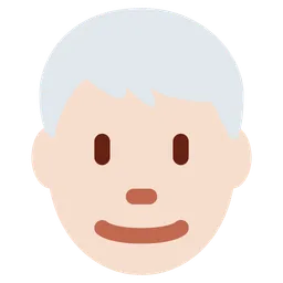 Man: Light Skin Tone, White Hair — Twitter