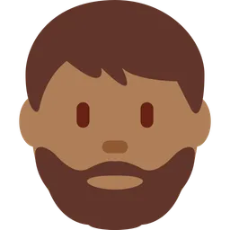 Man: Medium-Dark Skin Tone, Beard — Twitter
