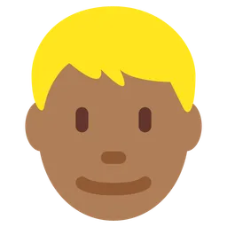 Man: Medium-Dark Skin Tone, Blond Hair — Twitter