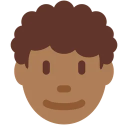 Man: Medium-Dark Skin Tone, Curly Hair — Twitter